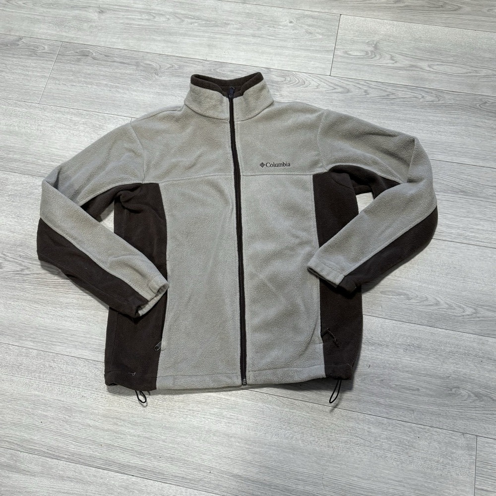 Columbia Fleece Women's Bicolor Jacket Zip Up Tan/ Brown XL